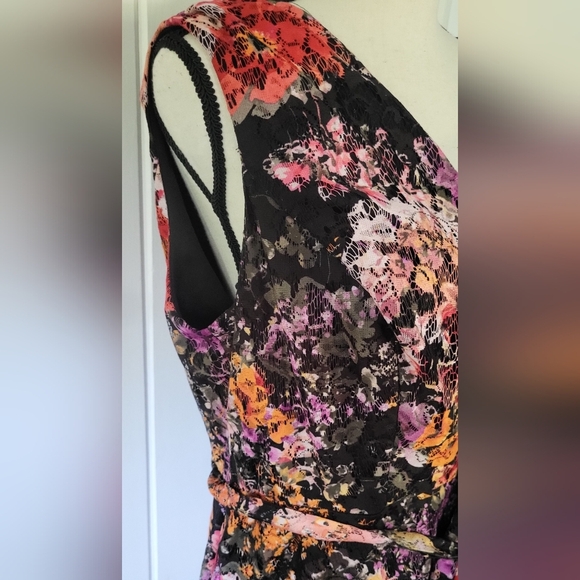 Lane Bryant Lace Overlay Surplus Crossover Midi Dress - Picture 4 of 7